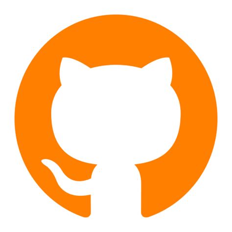 Ícone do Github (símbolo do logotipo png) laranja