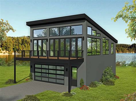 Plan 51698 | Modern Style with 1 Bed, 2 Bath, 2 Car Garage | Carriage ...