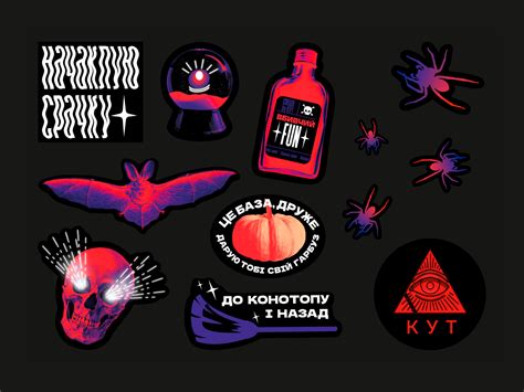 Halloween stickers by Olena Shestakova on Dribbble