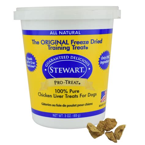 Stewart Freeze Dried Chicken Liver Dog Treats by Pro-Treat, 3 oz. Tub ...