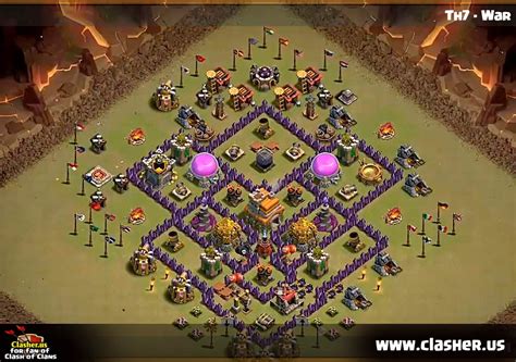 Town Hall 7 - WAR Base Map #16 - Clash of Clans | Clasher.us