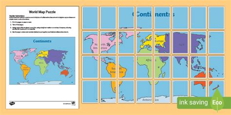 World Map Puzzle | Printable | Classroom World Map