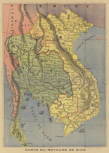 Map of the Kingdom of Siam stock image | Look and Learn