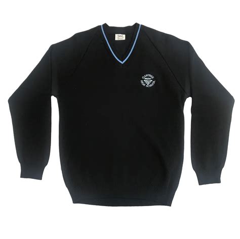 Gartree High School Black/Sky Trimmed V-Neck Pullover w/Logo ...