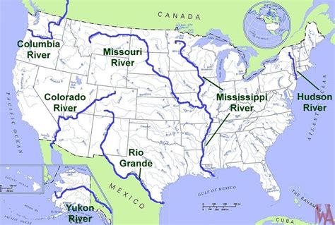 River Map of USA | Major US Rivers Map | WhatsAnswer