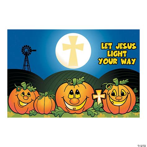 Christian Pumpkin Backdrop Banner Halloween Decoration | Oriental Trading