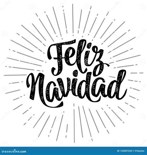 Feliz Navidad Calligraphy Lettering With Salute On White Background ...