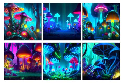 Enchanted Glowing Mushroom forest digital art (2320138)