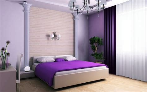 Elegant Purple Bedroom Retreat - 4K Ultra HD Wallpaper