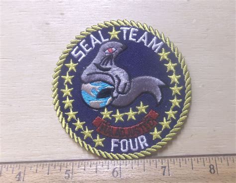 US Navy Seal Team Four Embroidered Patch | Embroidered patches, Us navy ...