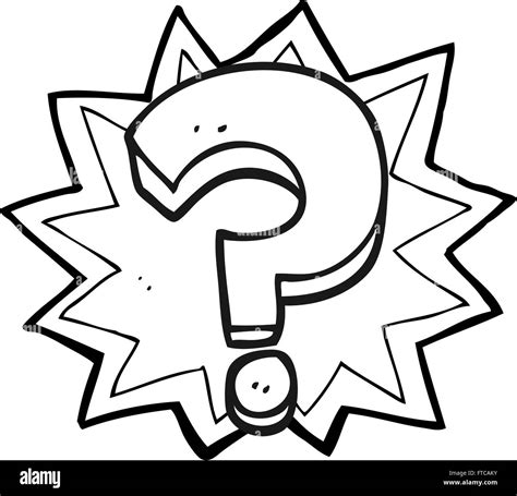 freehand drawn black and white cartoon question mark Stock Vector Image ...