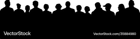 Crowd people silhouette large audience Royalty Free Vector