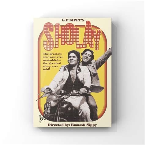 "A digital download poster for Sholay directed by Ramesh Sippy in a ...