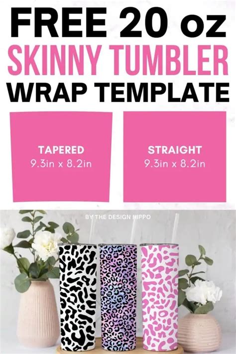 Free 20 oz Skinny Tumbler Wrap Template SVG for Cricut