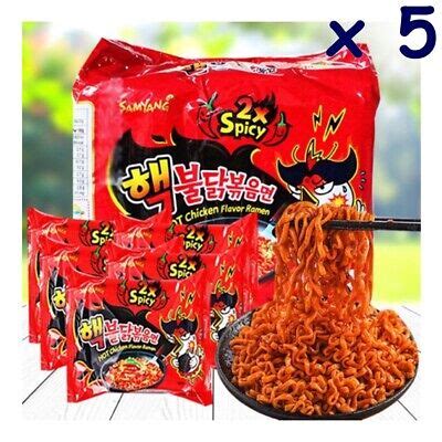 5X Spicy Ramen Samyang Nuclear Fiee Noodle Challenge 2X Chicken Korean ...