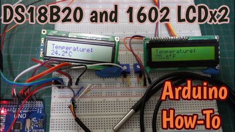 Using DS18B20 with 1602 LCD on Arduino - YouTube