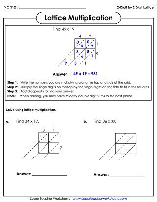 Lattice Multiplication Method | Definition, Examples, Solving ...