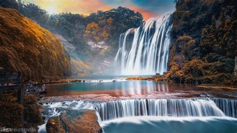 Devostock Huangguoshu Waterfall In China 4K | Waterfall, Beautiful ...