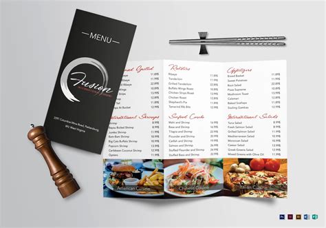 Free Tri Fold Menu Template New Cuisine Tri Fold Menu Design Template ...