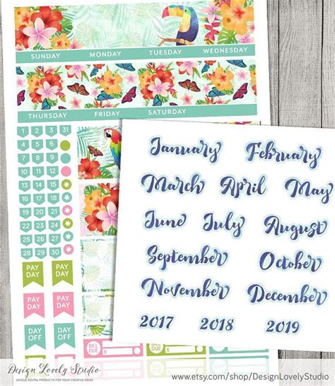 Monthly Kit Monthly Planner Printable Stickers Monthly - Etsy ...