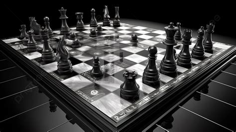 Black And White Chess Desktop Background Wallpaper, 3d Render Chess ...