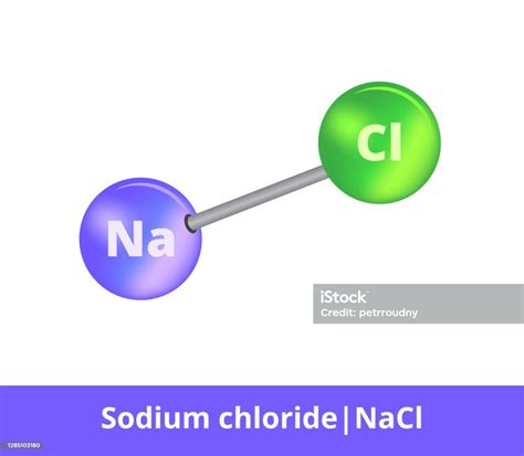 Vector Ballandstick Model Of Chemical Substance Icon Of Sodium Chloride ...