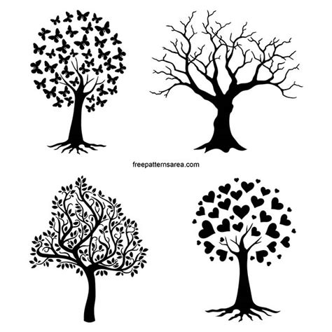 Download Free Tree Silhouette Vector Designs - FreePatternsArea