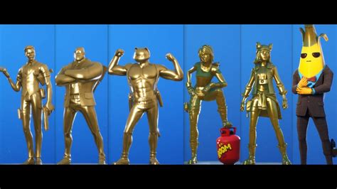 Unlocking All the Golden Skins of Fortnite Season 2 And My Locker ...