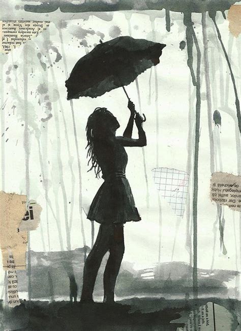 Drawing Of Girl With Umbrella at PaintingValley.com | Explore ...