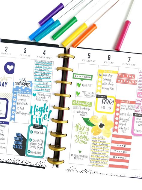 Weekly Happy Planner Layout Ideas