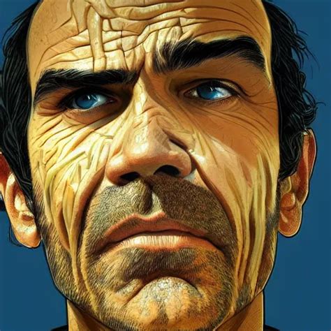 trevor philips face made of noodles, highly detailed, | Stable ...