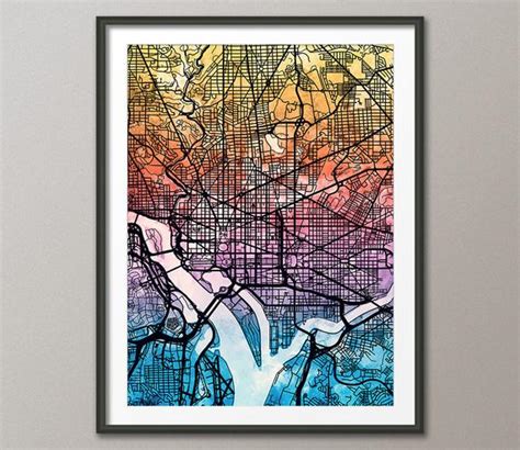 Washington DC Map City Street Map Art Print 2084 - Etsy