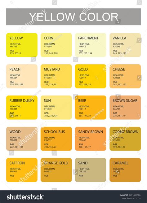 700 Names For Yellow Colour Shades Images, Stock Photos & Vectors ...