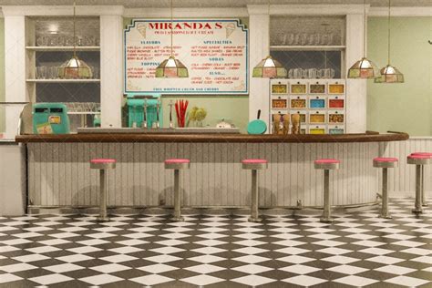 Digital Background of retro ice cream shop for Photoshop compositing ...