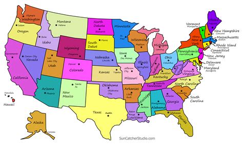 Printable 50 States Map – Printable Map of The United States