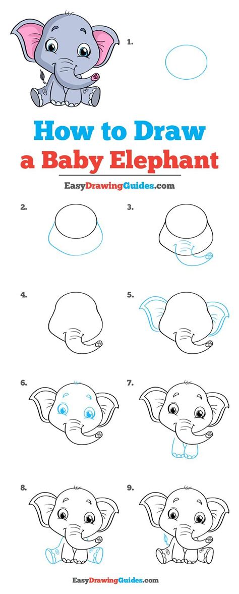 How To Draw A Cute Baby Elephant Step By Step