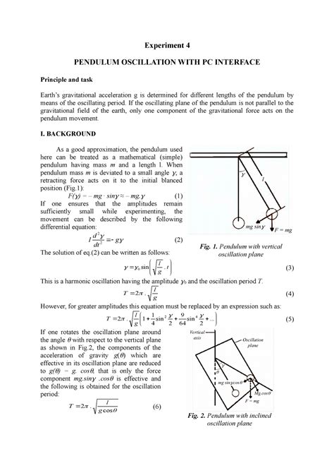 4-Pendulum-oscillation - Experiment 4 PENDULUM OSCILLATION WITH PC ...