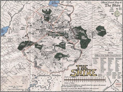 Postal Map of the Shire : lotr