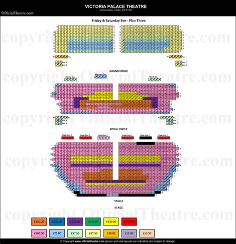 Victoria Palace Theatre London seat map and prices for Hamilton