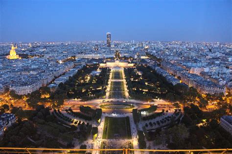 View from the Eiffel Tower at night : r/backpacking