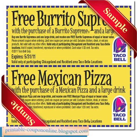 Printable Coupons 2021: Taco Bell Coupons