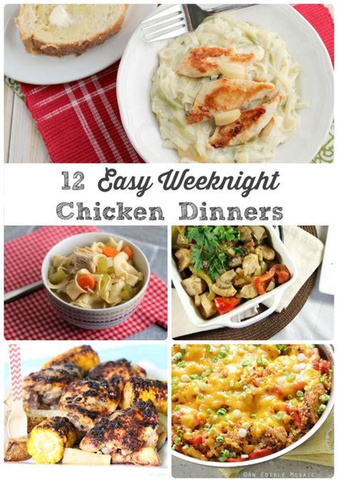 12 Easy Weeknight Chicken Dinners | Easy chicken recipes, Chicken ...