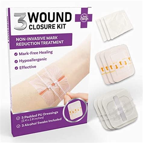 (3 CT) 2.3 X 2.3â€ Wound Closure Strips - Laceration Closure Kit - Zip ...