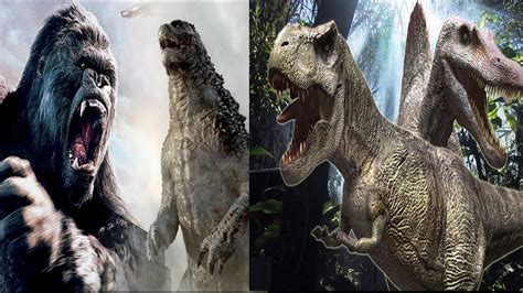 Godzilla vs king Kong vs spinosaurus vs t rex - YouTube