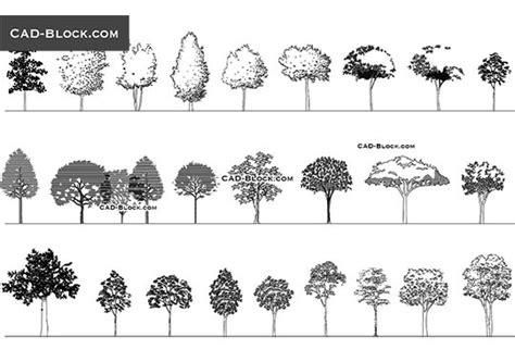 Trees and Plants free CAD Blocks, DWG files download