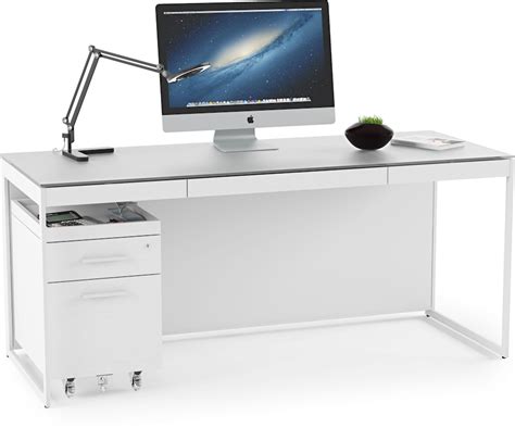 Centro 6401 Modern White Home Office Desk BDI6401SW/GRY