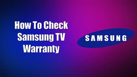 How To Check Samsung TV Warranty - YouTube