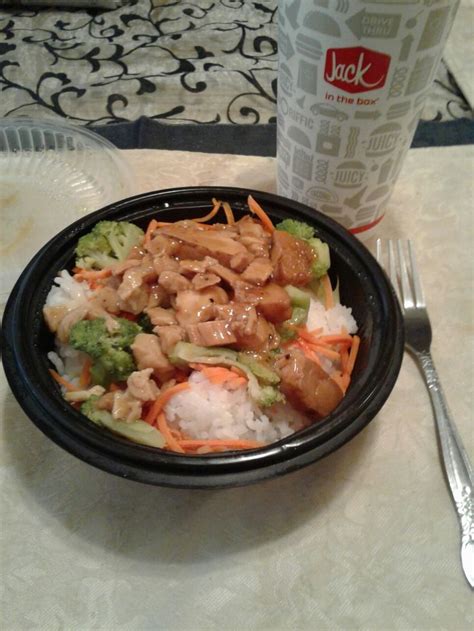 Jack N The Box , Chicken Teriyaki Bowl and a soda | Teriyaki bowl ...