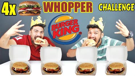 4 X BURGER KING CHICKEN WHOPPER CHALLENGE | KING SIZE WHOPPER EATING ...