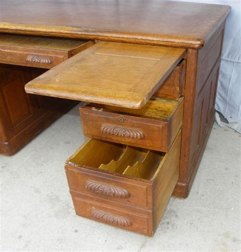 Bargain John's Antiques | Antique Oak Paneled Executive Office Desk ...